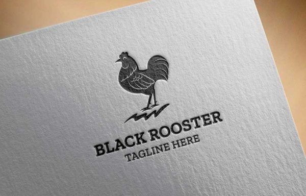Black rooster logo design