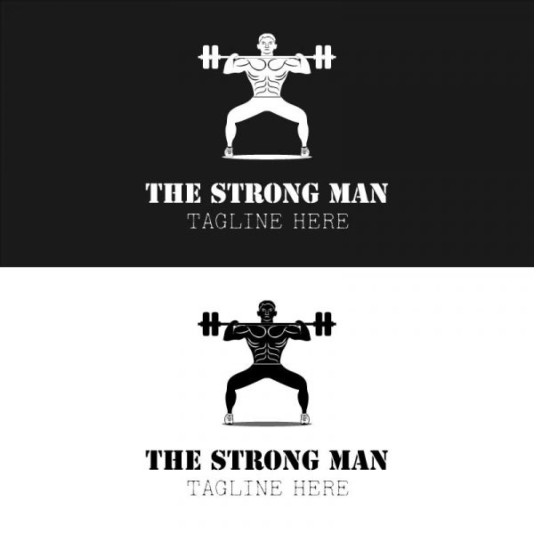 Download strong man gyms logo design