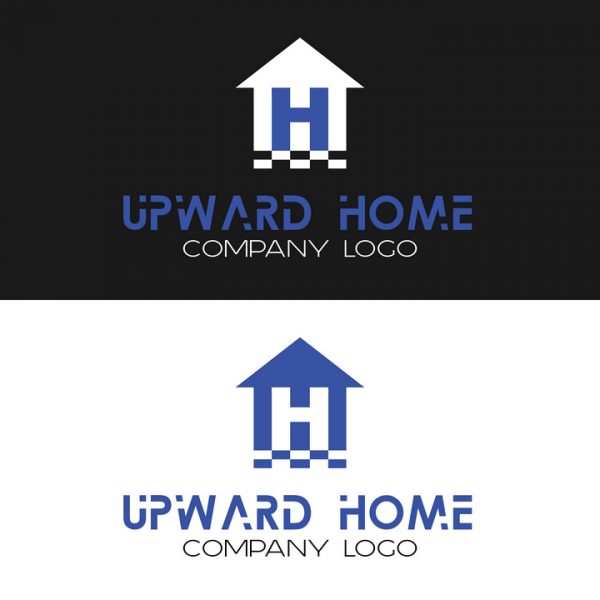 Simple house with initial for home contractor logo design