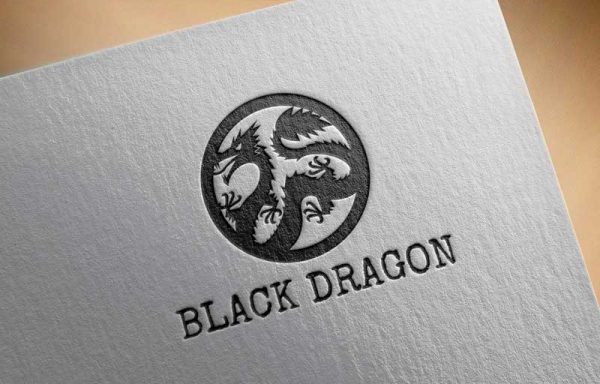 Black dragon china logo design
