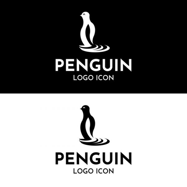 Download Cute penguin silhouette logo design