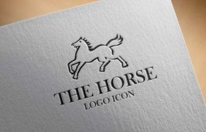 Racing horse running logo design