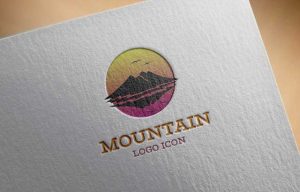 Mountain silhouette logo design