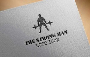Bodybuilder in Gym logo design