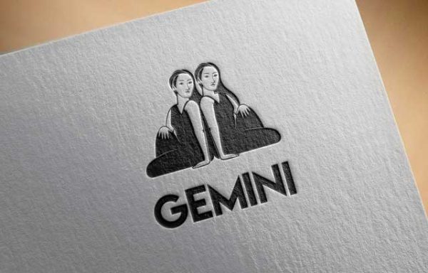 Twin Girl Gemini Tattoo and logo design