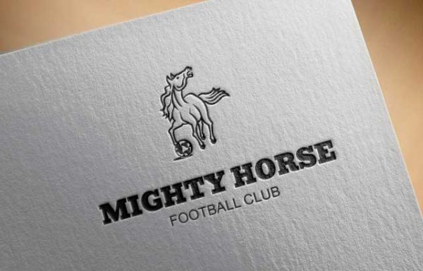 White horse football club logo design