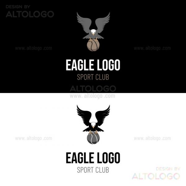 Eagle landing with Ball logo design