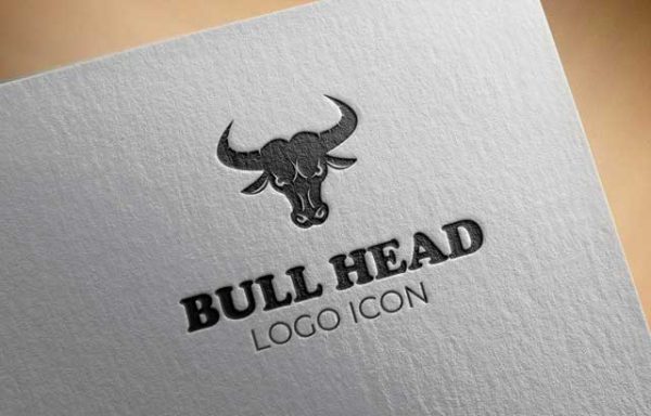 Bull head angry face logo design