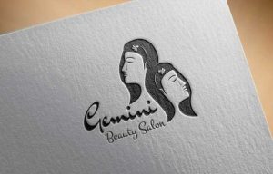 Gemini beauty salon logo design