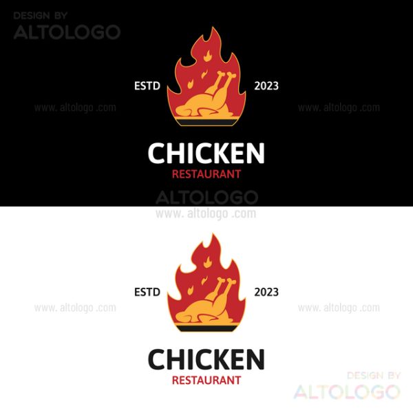 Hot Chicken grilled restaurant logo design